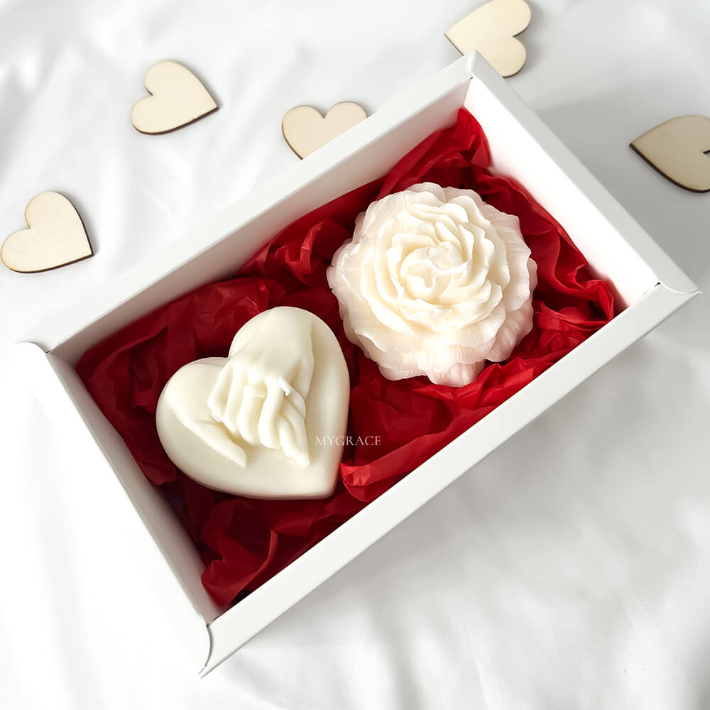 Scented Candle Set, 100% Vegetable Wax, Graceful Touch (floral and vanilla notes)