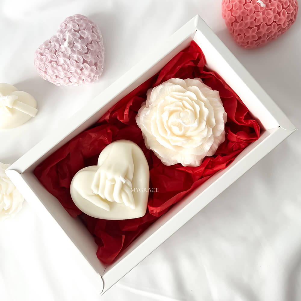 Scented Candle Set, 100% Vegetable Wax, Graceful Touch (floral and vanilla notes)