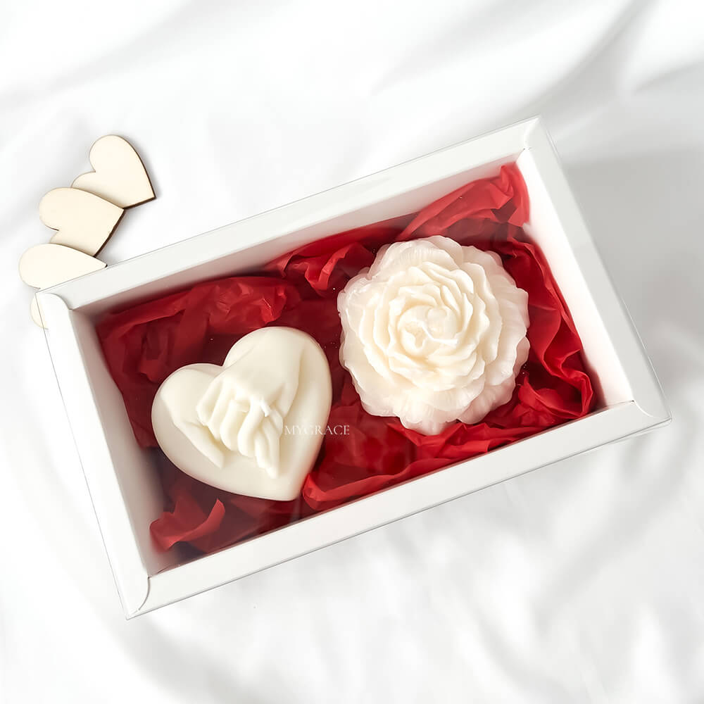 Scented Candle Set, 100% Vegetable Wax, Graceful Touch (floral and vanilla notes)