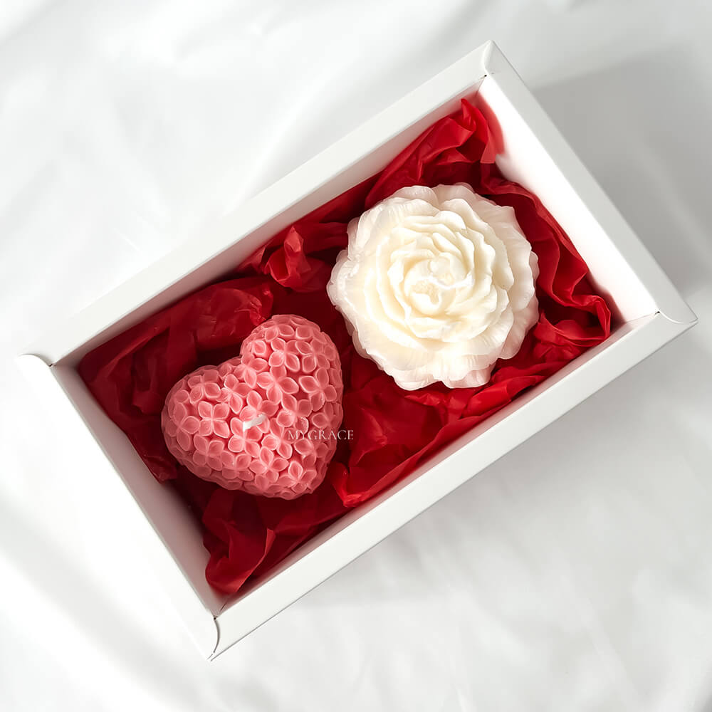 Scented Candle Set, 100% Vegetable Wax, Graceful Touch (Floral & Vanilla Notes)