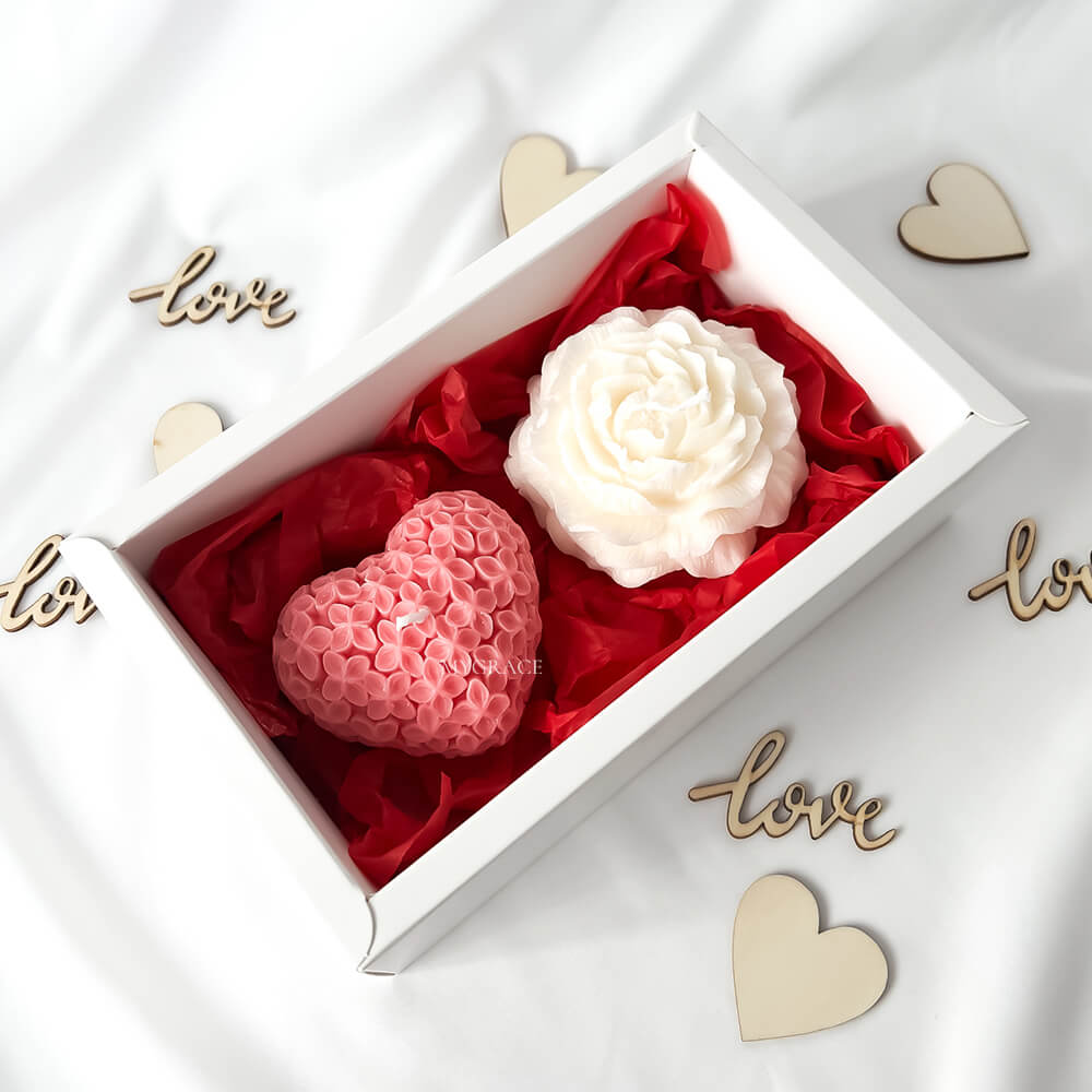 Scented Candle Set, 100% Vegetable Wax, Graceful Touch (Floral & Vanilla Notes)