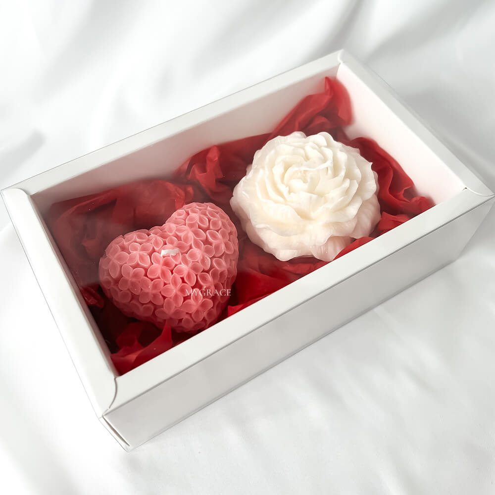 Scented Candle Set, 100% Vegetable Wax, Graceful Touch (Floral & Vanilla Notes)