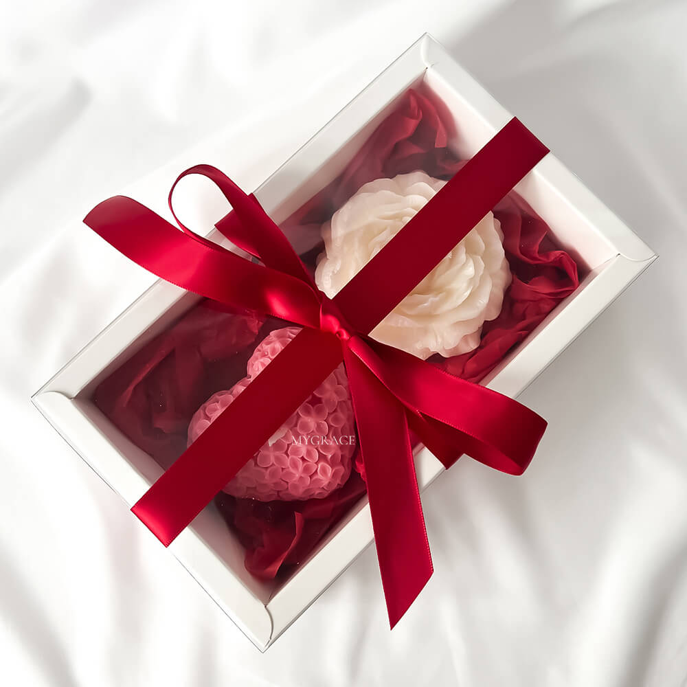 Scented Candle Set, 100% Vegetable Wax, Graceful Touch (Floral & Vanilla Notes)