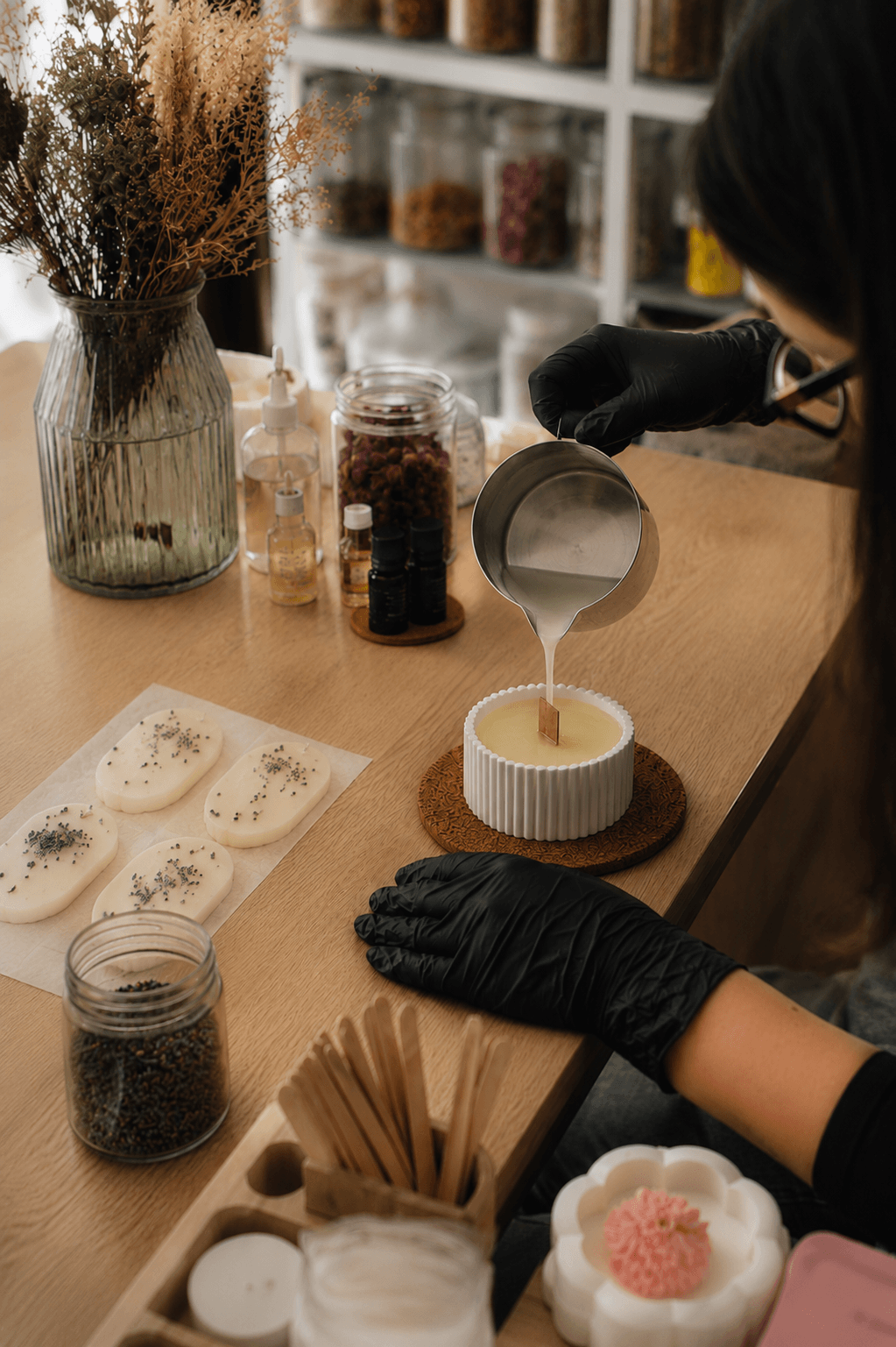 Scented candle and natural wax air freshener workshop