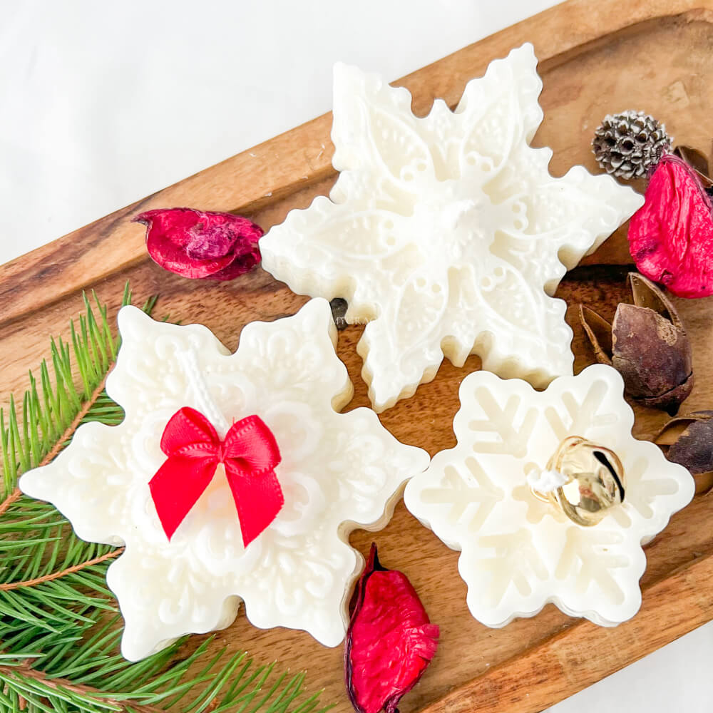 Christmas Candle, Scented, Natural Wax, Small Snowflake – Limited Christmas Edition