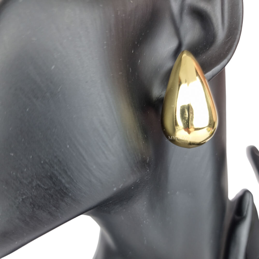Cercei Stud ”Be stylish”, aurii, model lacrimă, oțel inoxidabil, placați cu aur 18K