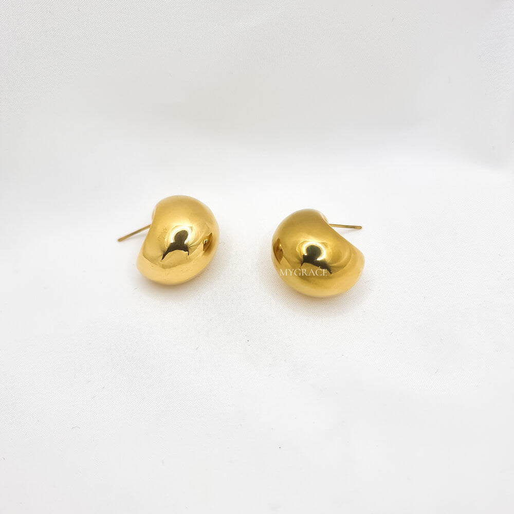 Cercei Stud ”Be stylish”, aurii, model picătură, oțel inoxidabil, placați cu aur 18K
