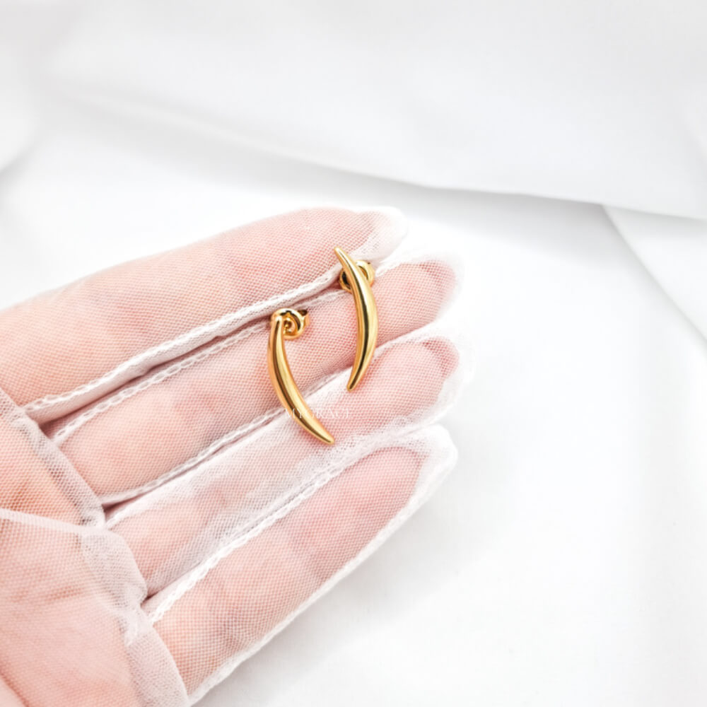 Cercei inox ”Be stylish”, aurii, minimaliști, placați cu aur 14K, tip stud