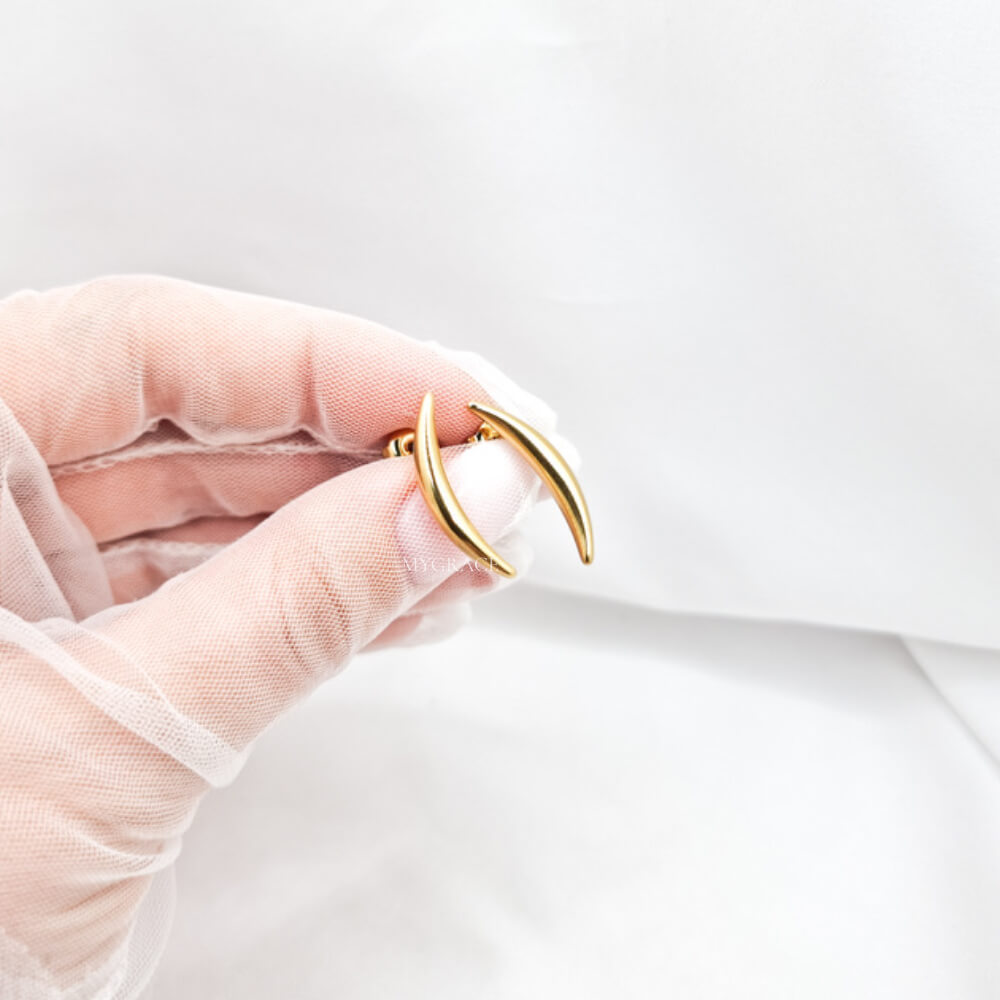 Cercei inox ”Be stylish”, aurii, minimaliști, placați cu aur 14K, tip stud