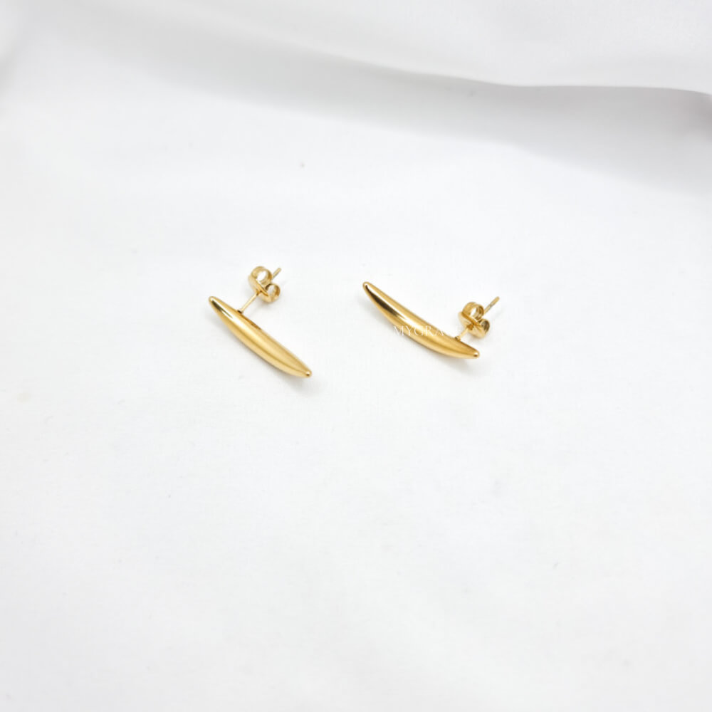 Cercei inox ”Be stylish”, aurii, minimaliști, placați cu aur 14K, tip stud