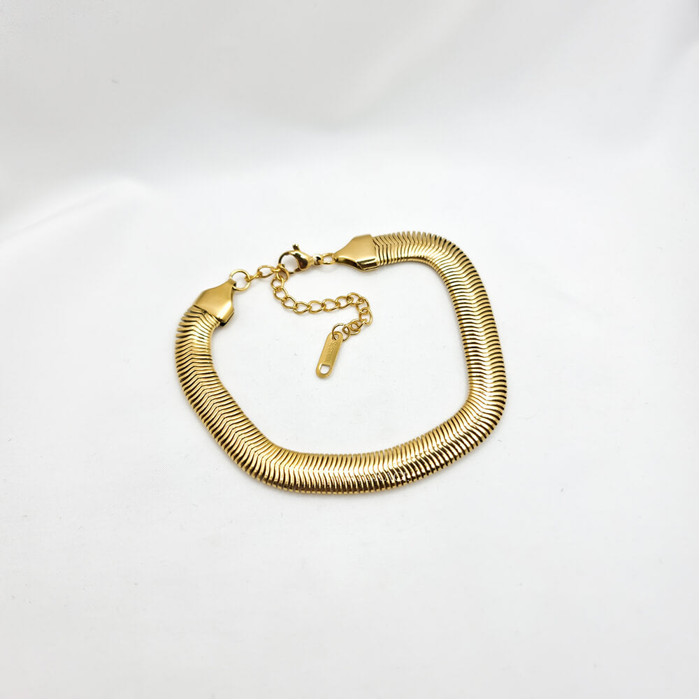 Brățară oțel inoxidabil ”Be iconic”, aurie, model snake, placată cu aur 18K