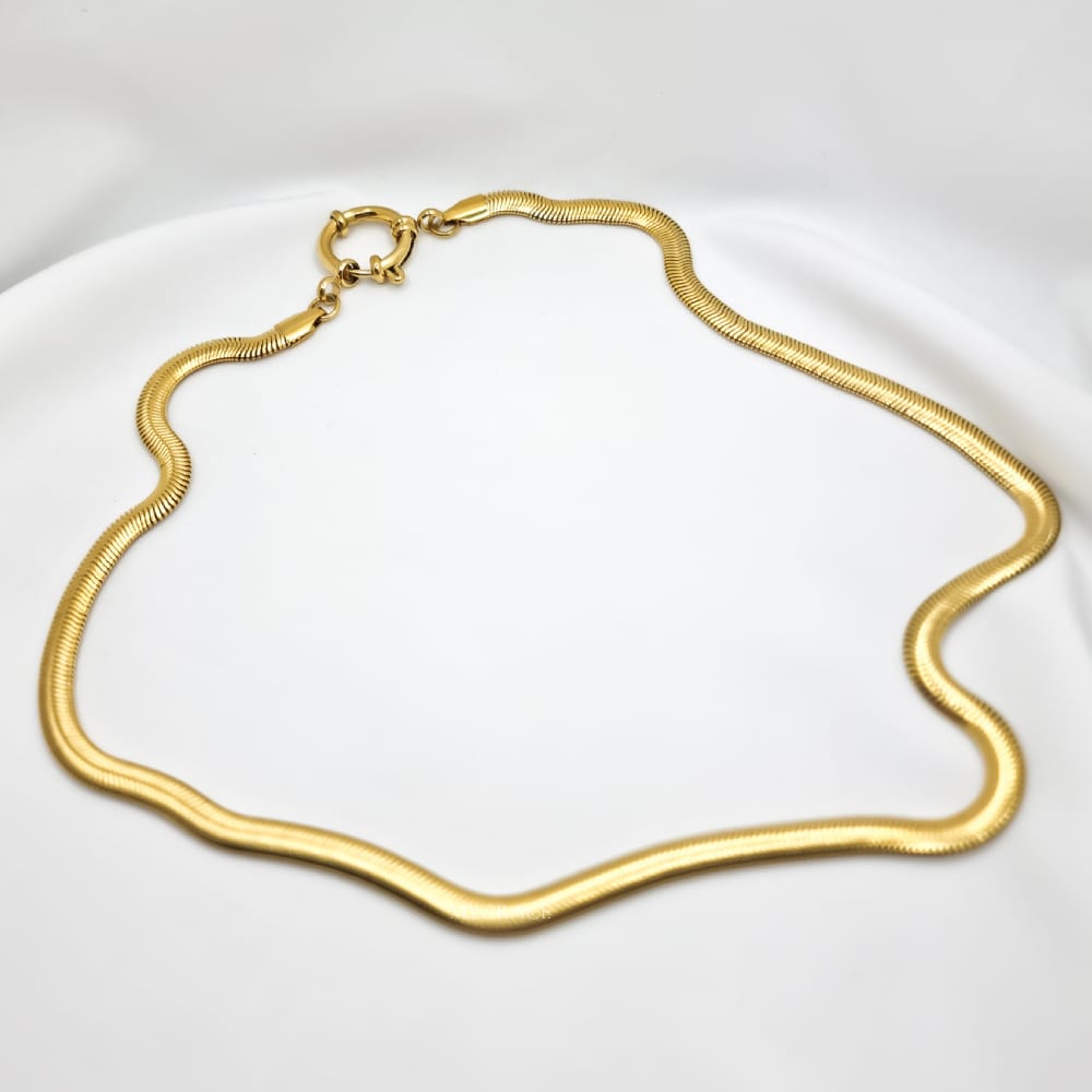 Colier oțel inoxidabil ”Be iconic”, auriu, model snake chain, placat cu aur, 0.5 cm