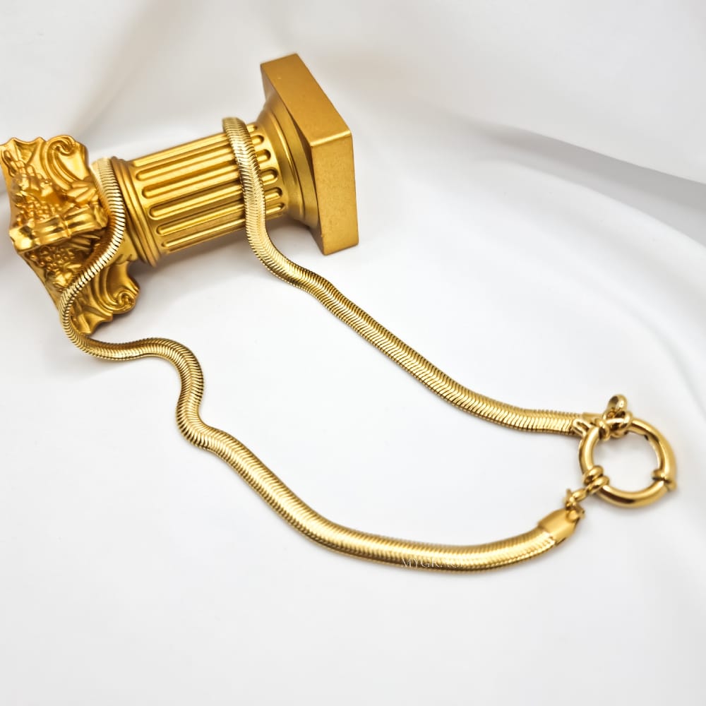 Colier oțel inoxidabil ”Be iconic”, auriu, model snake chain, placat cu aur, 0.5 cm