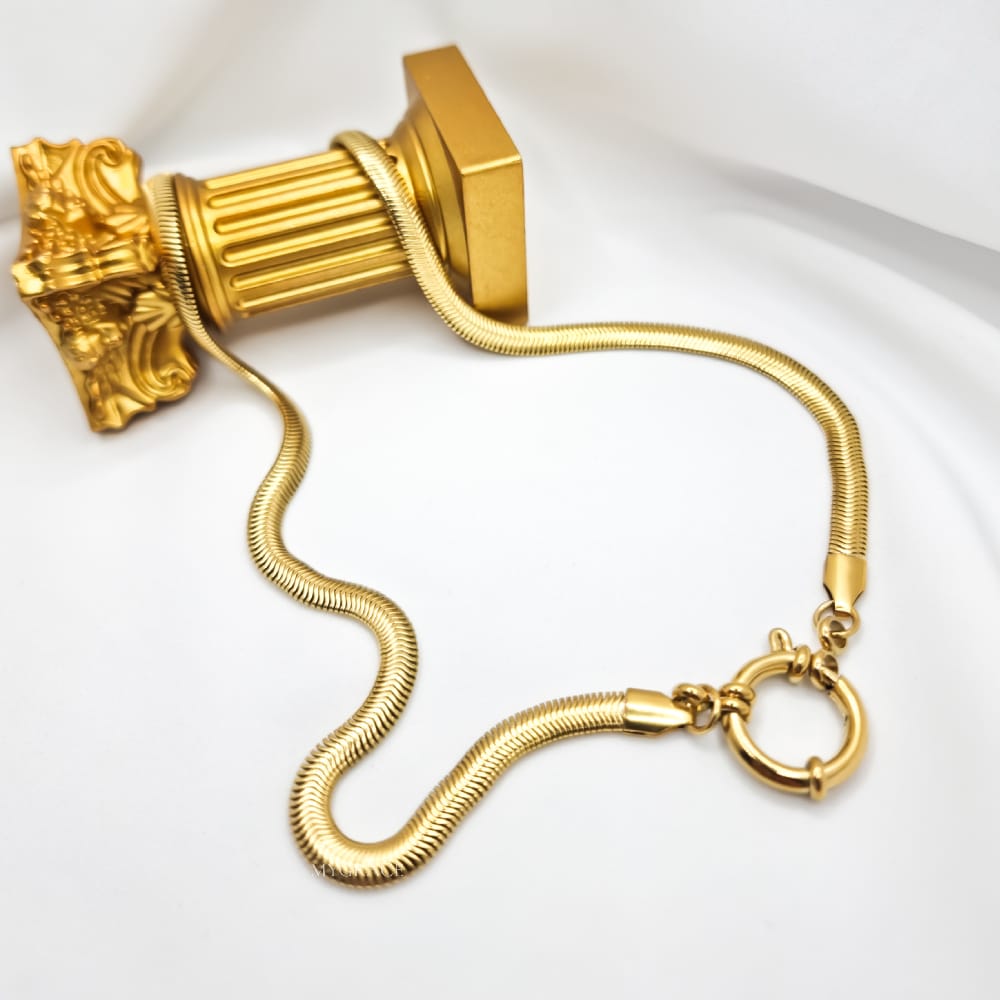 Colier oțel inoxidabil ”Be iconic”, auriu, model snake chain, placat cu aur, 0.5 cm
