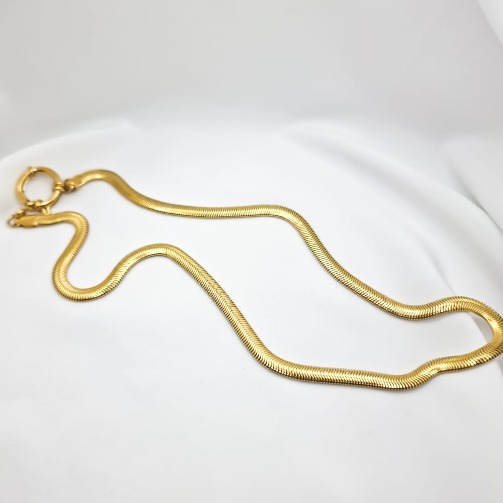 Colier oțel inoxidabil ”Be iconic”, auriu, model snake chain, placat cu aur, 0.5 cm