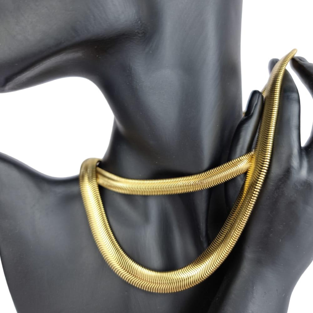 Colier oțel inoxidabil ”Be iconic”, auriu, model snake chain, placat cu aur, 0.8 cm