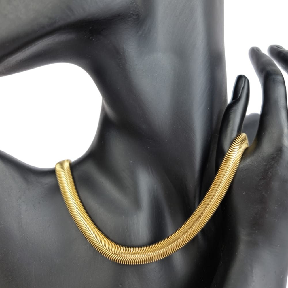 Colier oțel inoxidabil ”Be iconic”, auriu, model snake chain, placat cu aur, 0.8 cm