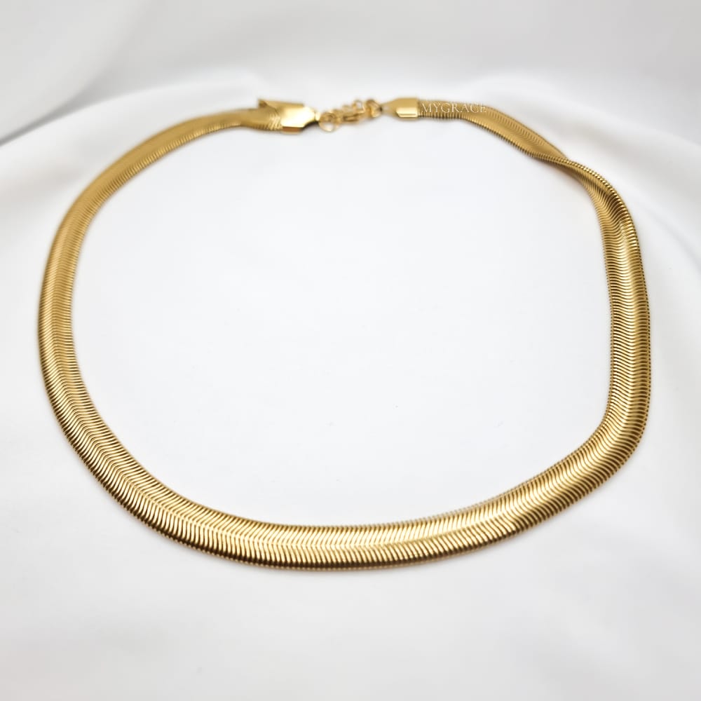 Colier oțel inoxidabil ”Be iconic”, auriu, model snake chain, placat cu aur, 0.8 cm