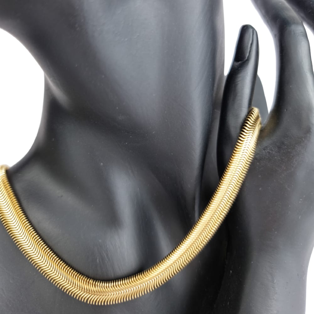 Colier oțel inoxidabil ”Be iconic”, auriu, model snake chain, placat cu aur, 0.8 cm
