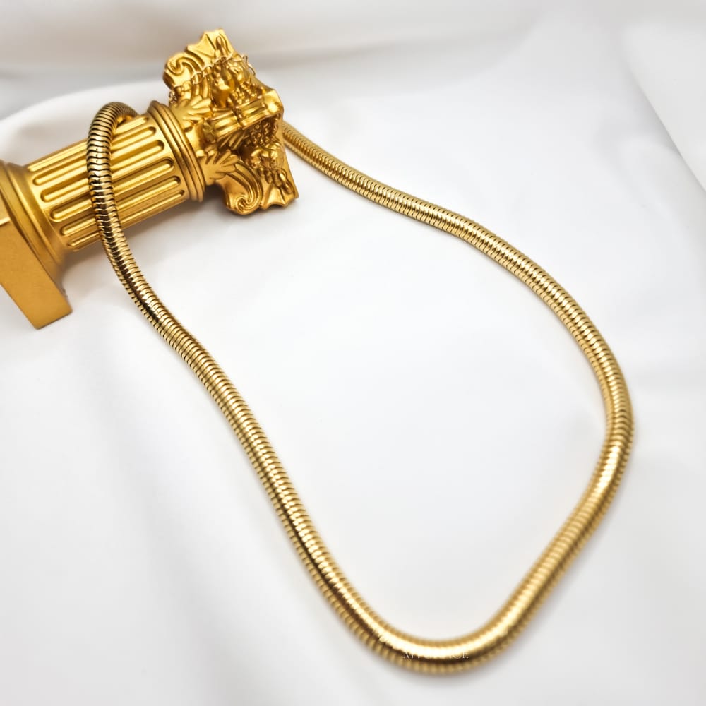 Colier oțel inoxidabil ”Be bold”, auriu, model snake chain geometric, placat cu aur, 0.4 cm