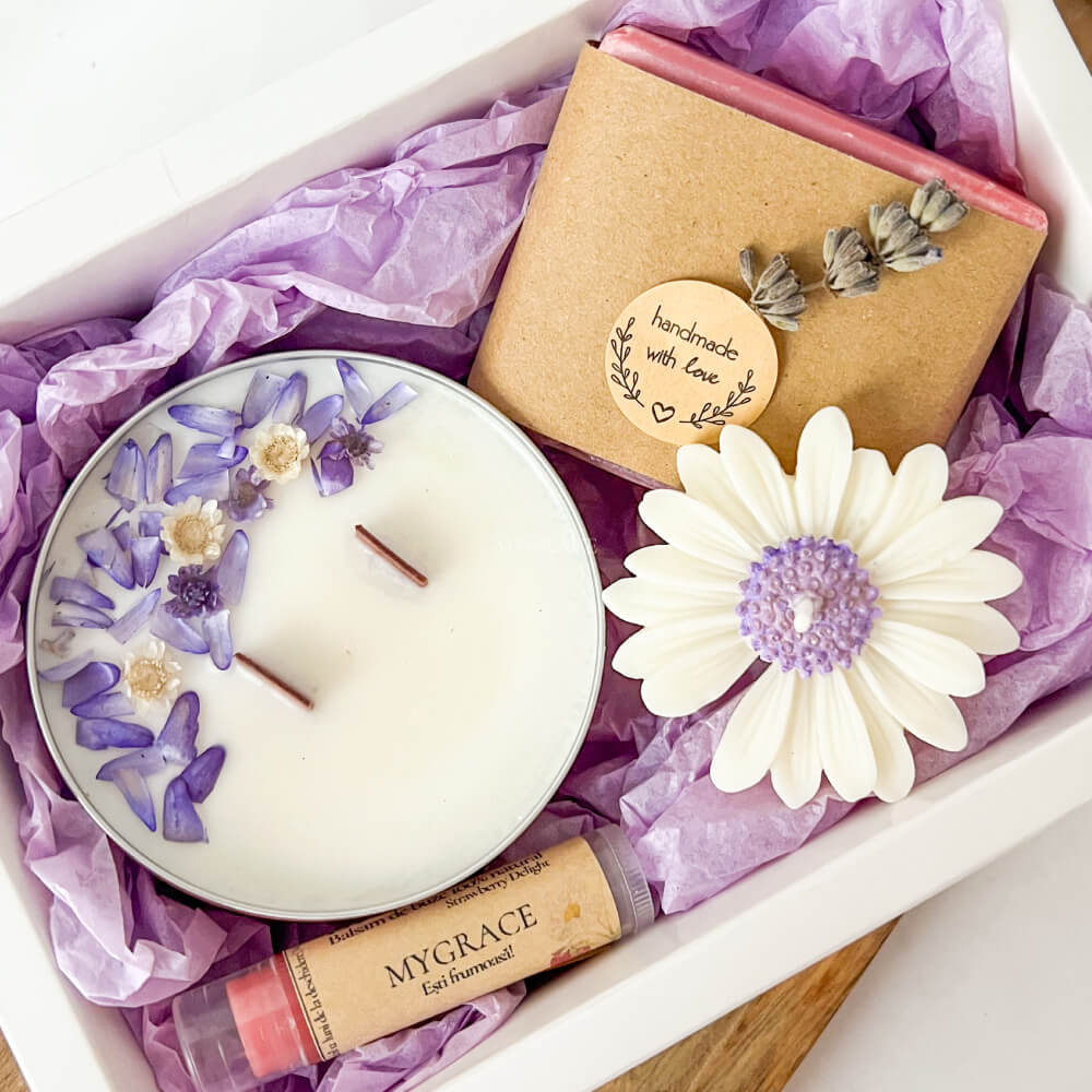 Care & Relaxation Gift Set “MyGrace Zen” – Scented Candles, Lip Balm & Natural Soap