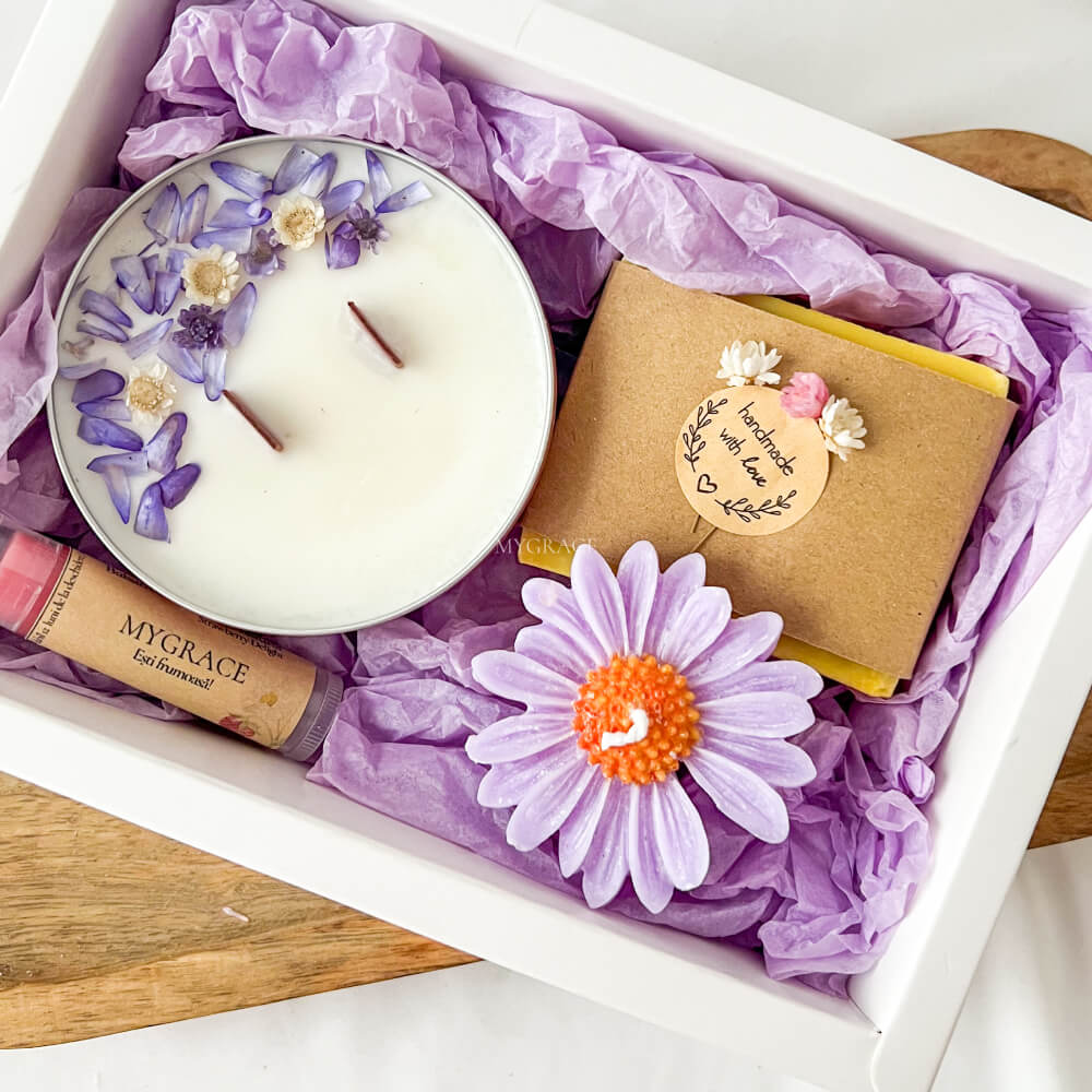 Care & Relaxation Gift Set “MyGrace Zen” – Scented Candles, Lip Balm & Natural Soap