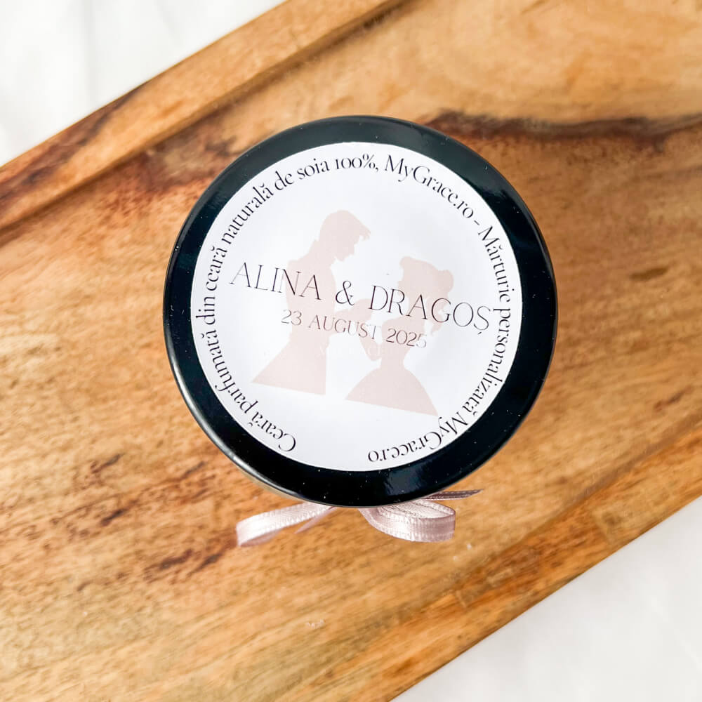 Mărturii nuntă - Borcănaș cu ceară parfumată, diverse sortimente (wax melts ceară soia pură)