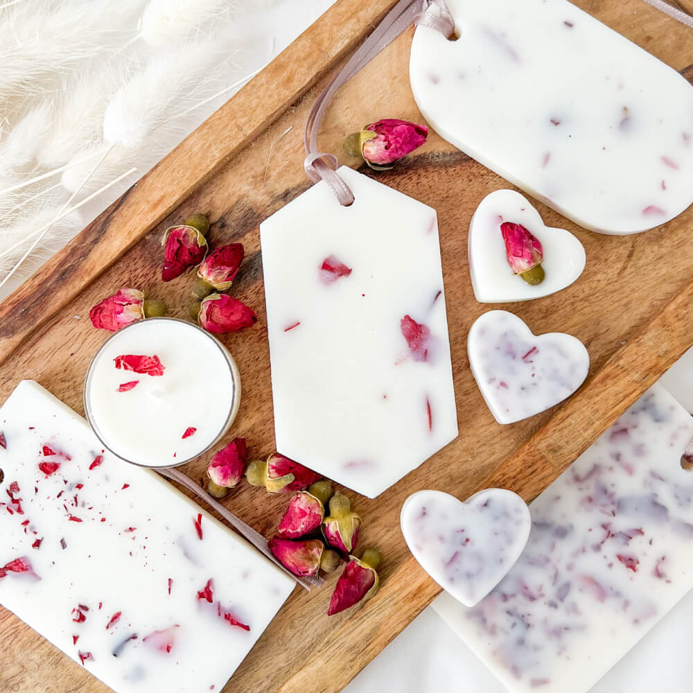Tabletă parfumată trandafir, ceară naturală de soia
