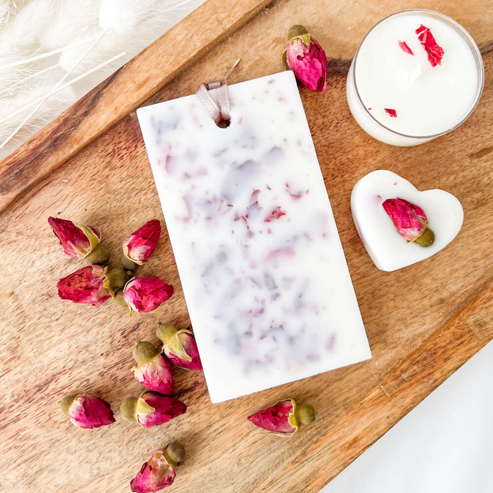 Tabletă parfumată trandafir, ceară naturală de soia