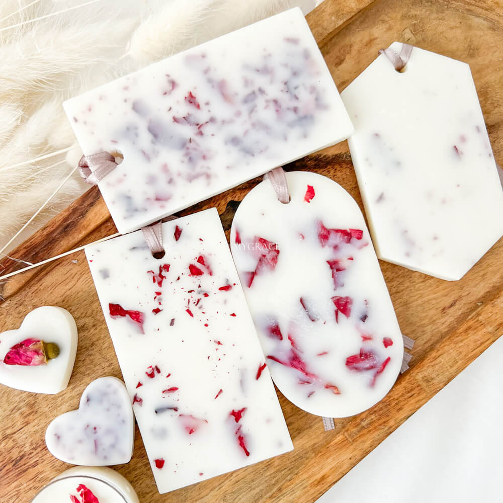 Tabletă parfumată trandafir, ceară naturală de soia