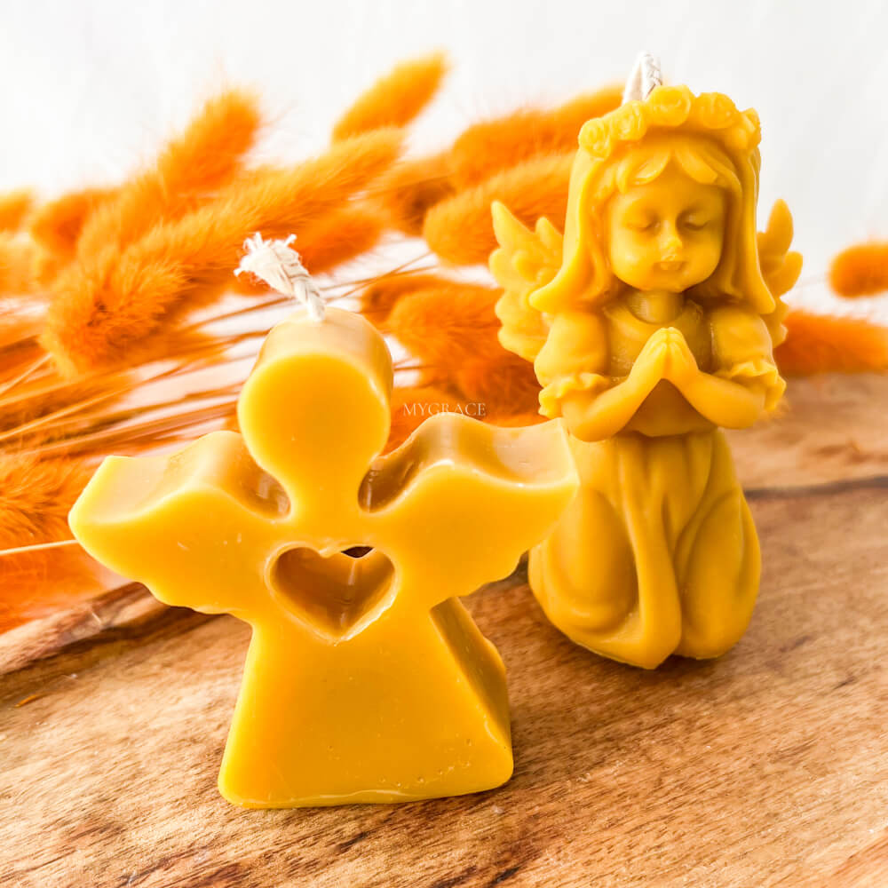 Pure Beeswax Decorative Candle – Angel Design