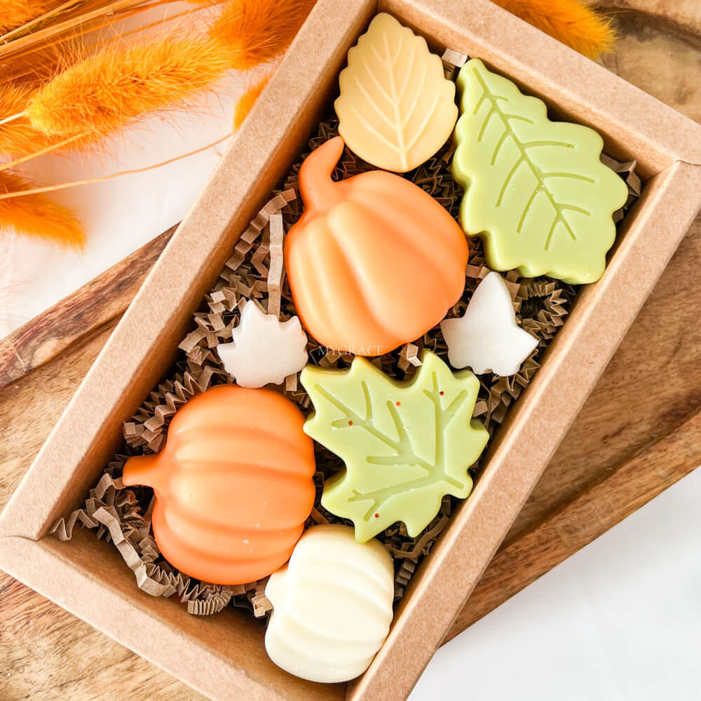 Ceară parfumată toamnă, wax melts ceară naturală, diverse figurine - set cadou toamnă