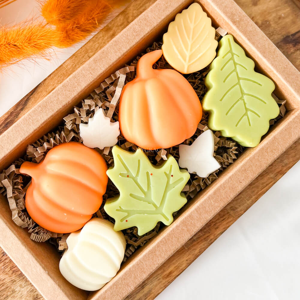 Ceară parfumată toamnă, wax melts ceară naturală, diverse figurine - set cadou toamnă