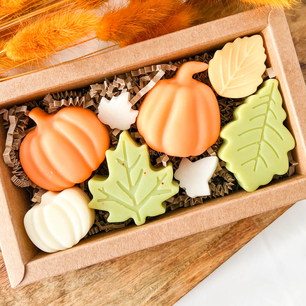 Ceară parfumată toamnă, wax melts ceară naturală, diverse figurine - set cadou toamnă