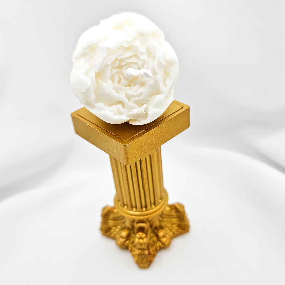 Mini lumânare decorativă parfumată ceară palmier, Graceful touch, model bujor