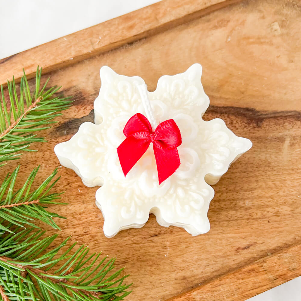 Christmas Candle, Scented, Natural Wax, Snowflake – Limited Christmas Edition