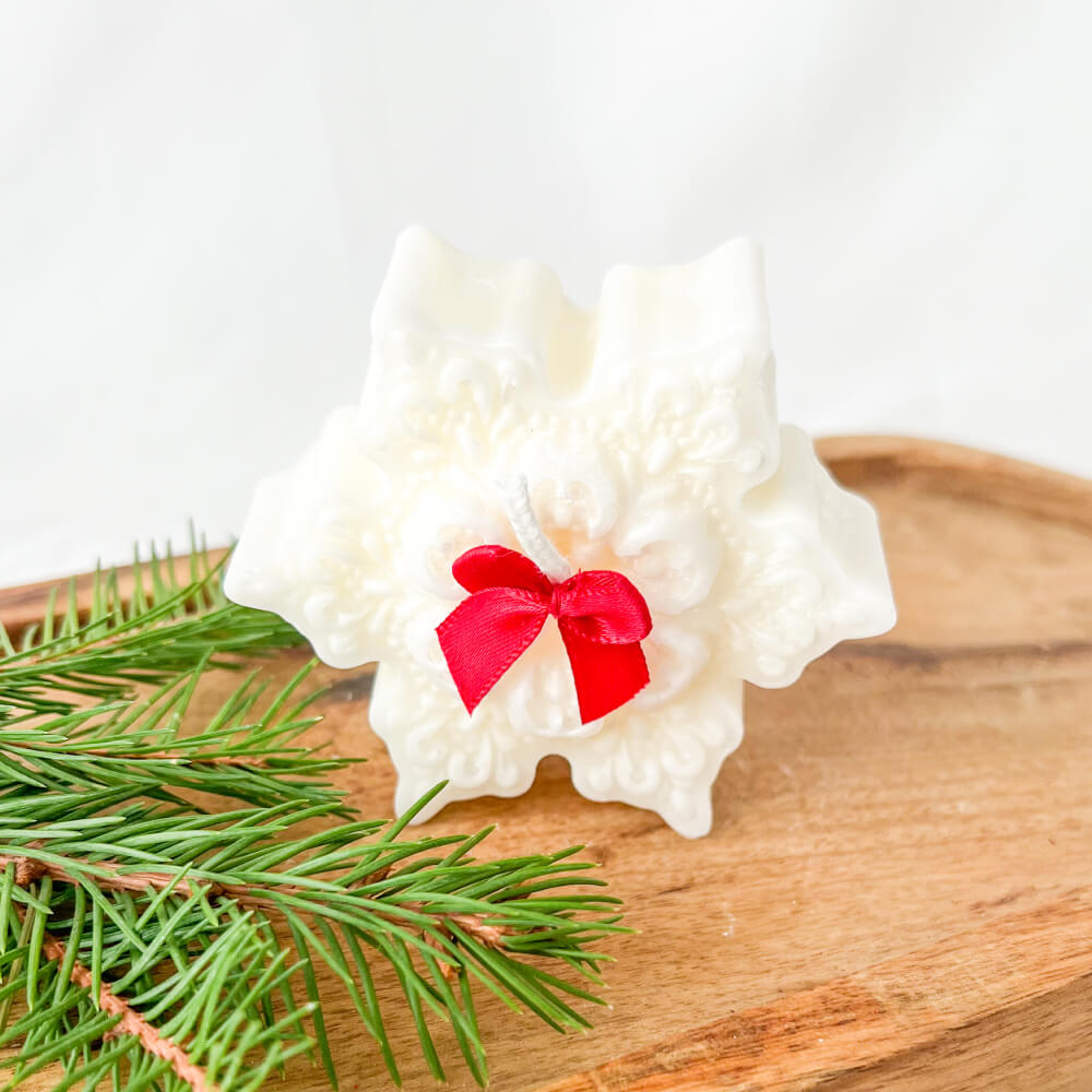 Christmas Candle, Scented, Natural Wax, Snowflake – Limited Christmas Edition