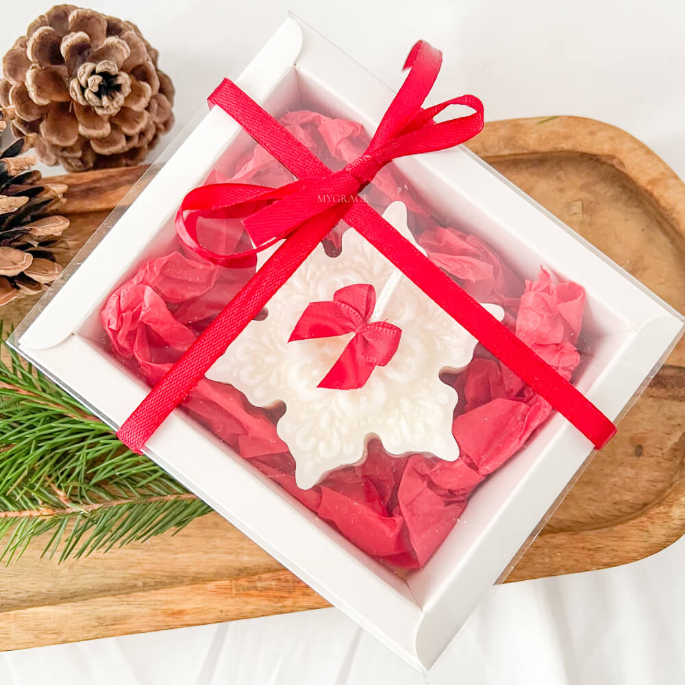 Christmas Candle, Scented, Natural Wax, Snowflake – Limited Christmas Edition