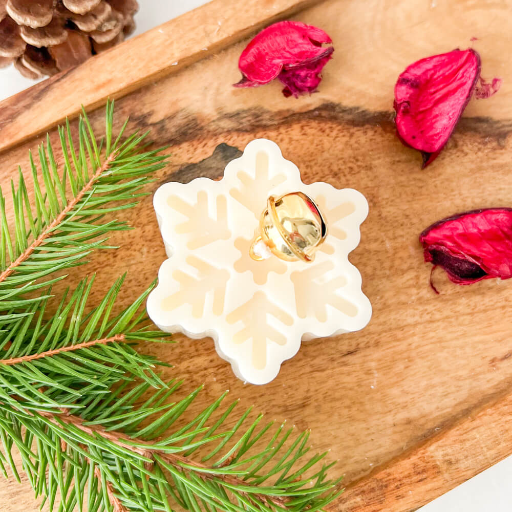 Christmas Candle, Scented, Natural Wax, Small Snowflake – Limited Christmas Edition