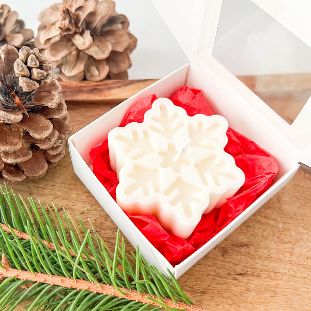 Christmas Candle, Scented, Natural Wax, Small Snowflake – Limited Christmas Edition