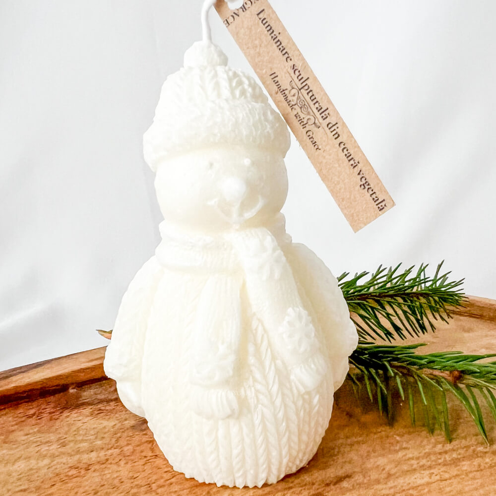 Christmas Candle, Scented, Natural Wax, Snowman, Limited Christmas Edition