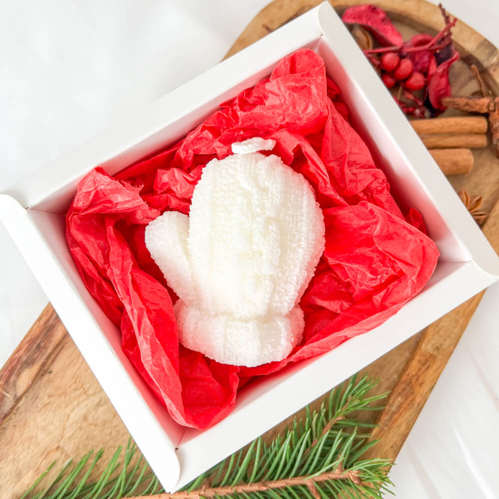 Christmas Candle, Scented, Natural Wax, Mitten, Limited Edition Christmas