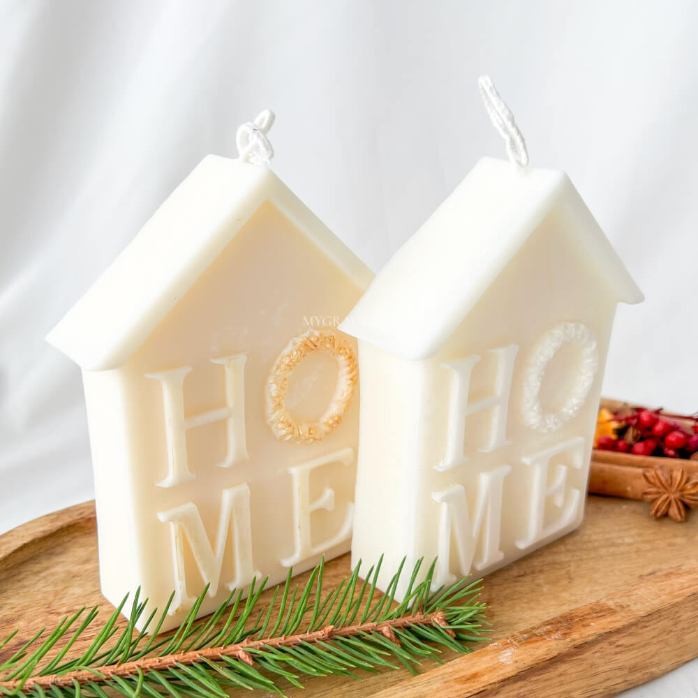 Christmas Candle, Natural Wax, House, Limited Edition Christmas