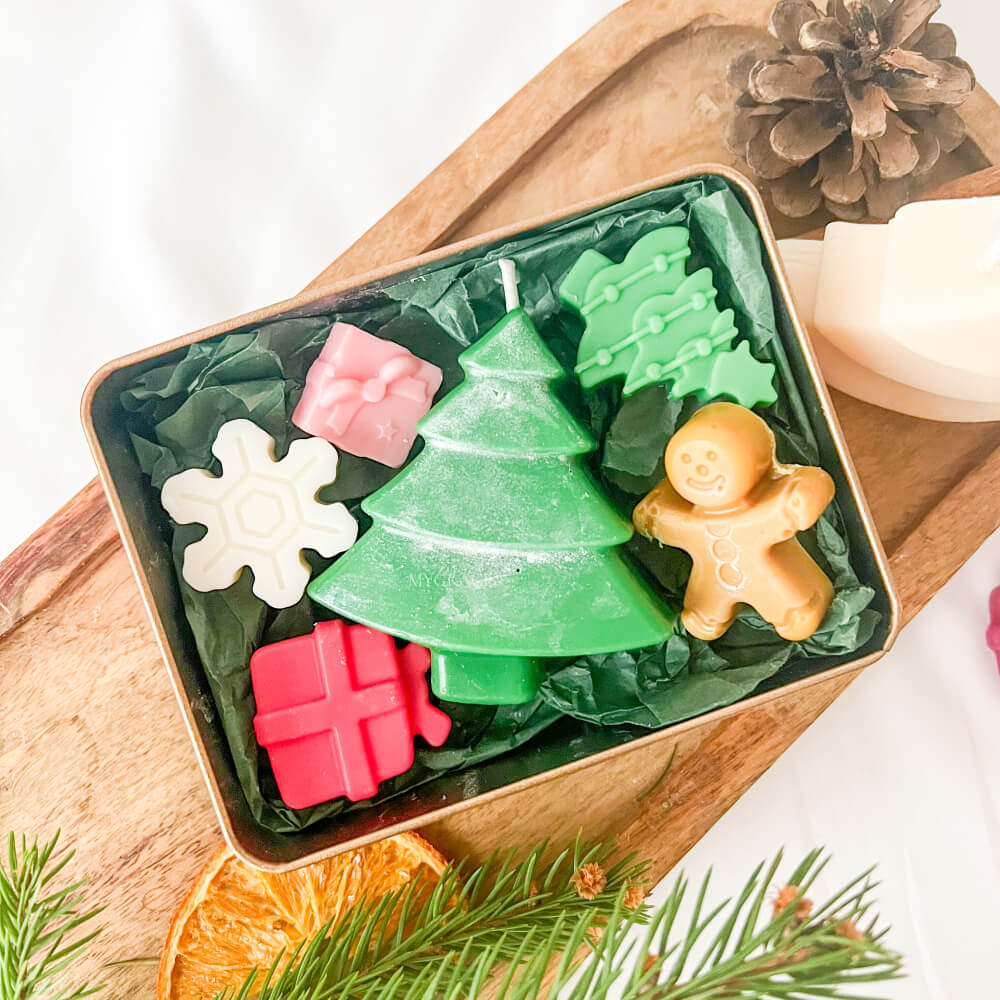 Cadou de Crăciun/Secret Santa ceară parfumată și lumânare Brad de Crăciun