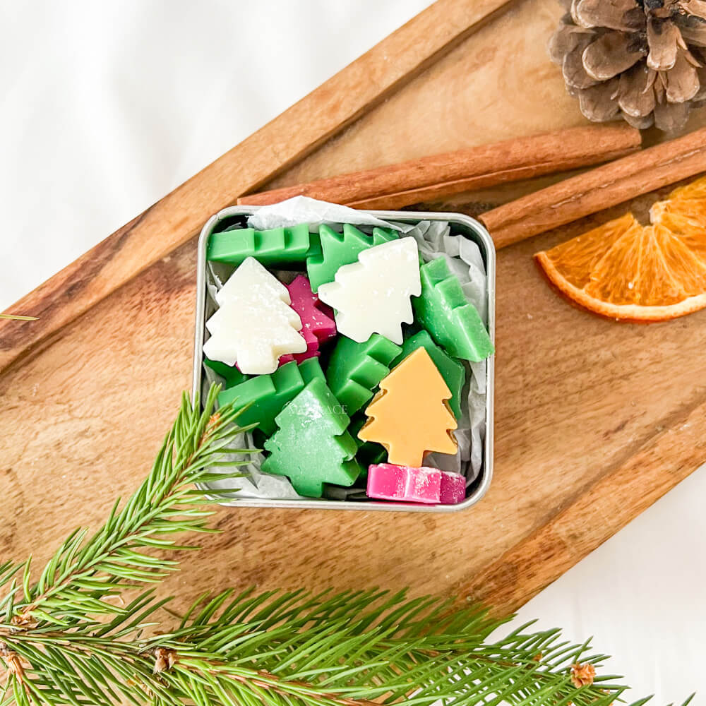 Christmas Scented Wax Melts "The Little Christmas Trees Box" (Pure Soy Wax)