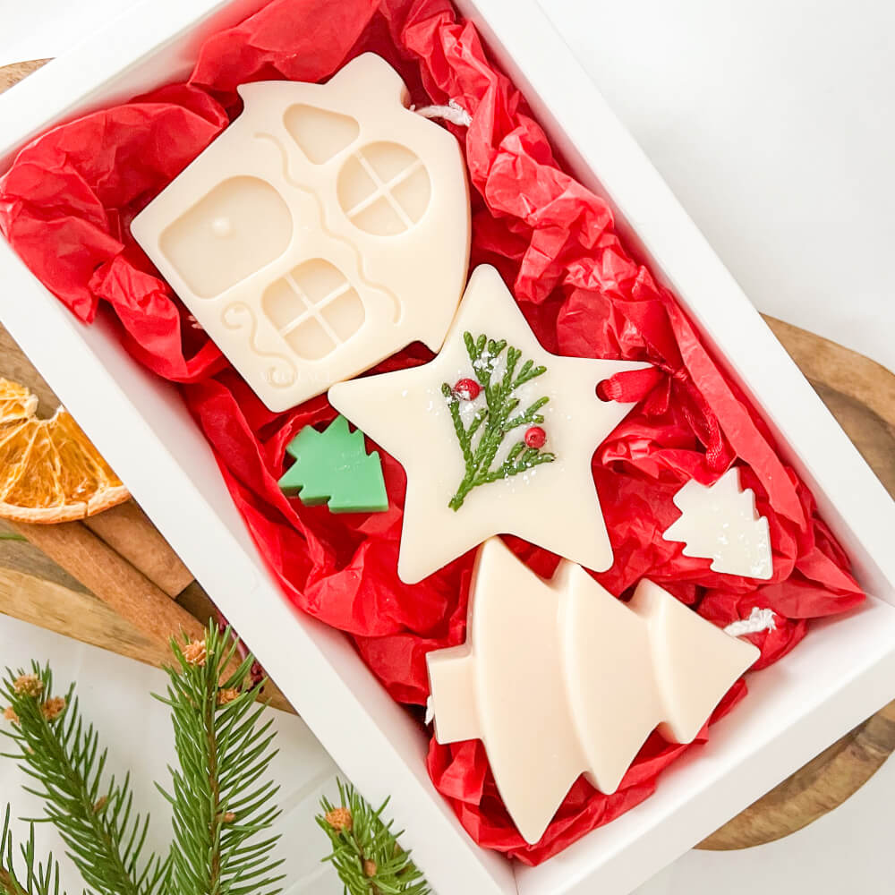 Christmas Gift / Secret Santa – Scented Vegetable Wax Candle Set with Star Ornament