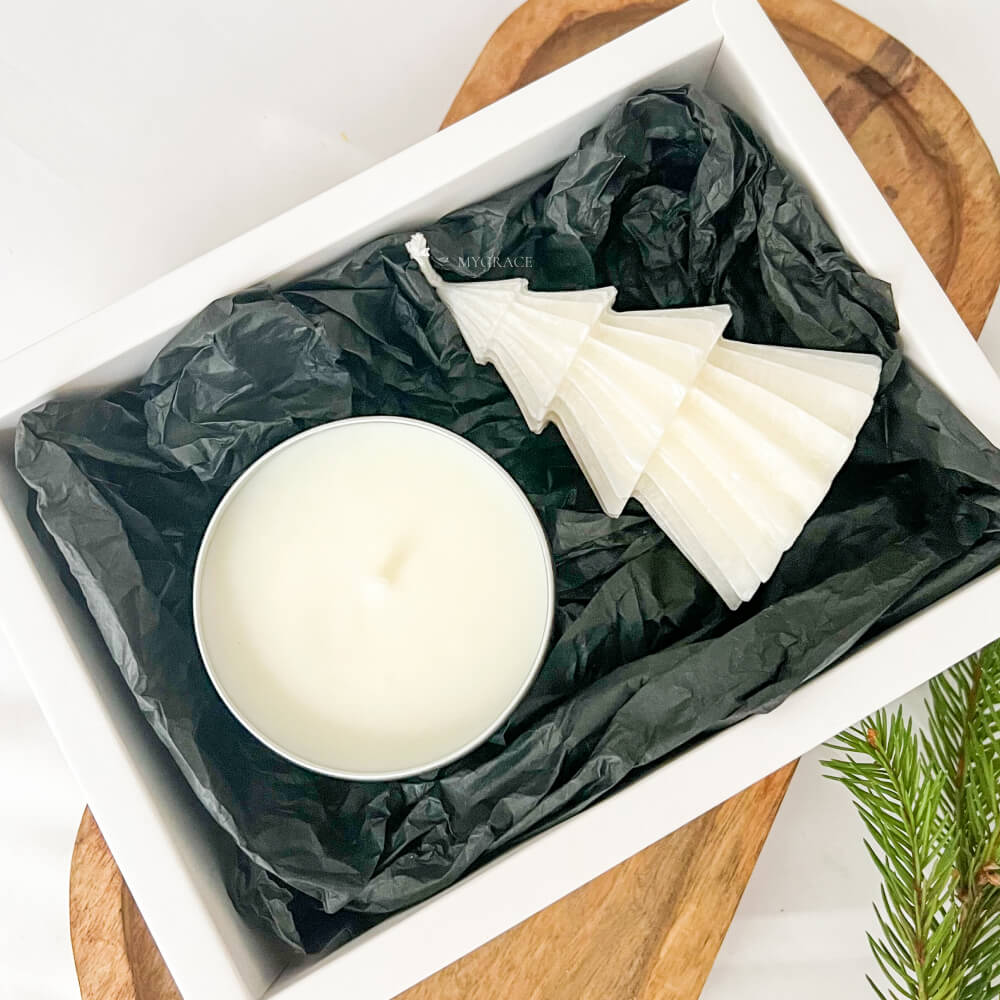 Men’s Christmas Gift – Scented Soy Wax Candle Set, Christmas Tree Design