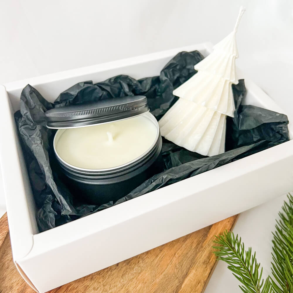 Men’s Christmas Gift – Scented Soy Wax Candle Set, Christmas Tree Design