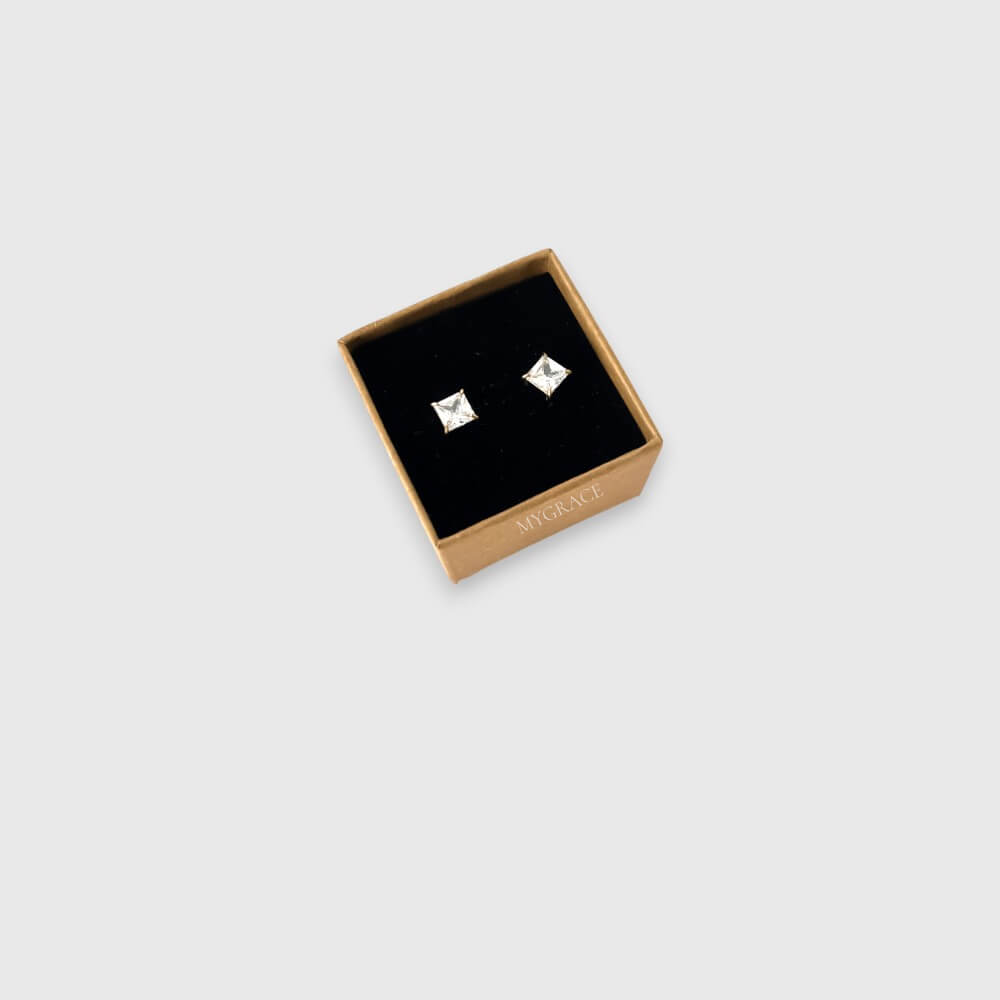 Cutie cadou cu capac, fundiță și burete, kraft, carton, 5x5x3.5 cm