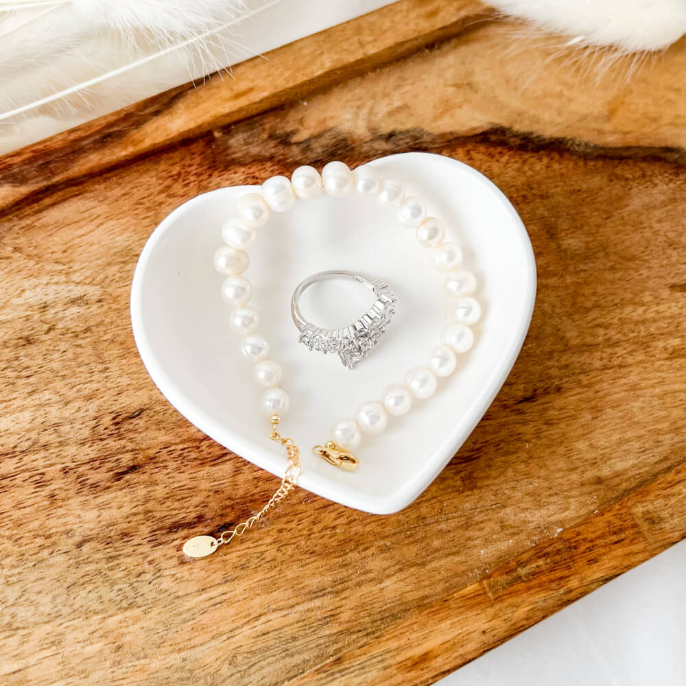 Tăviță decorativă pentru bijuterii și lumânări, inimioară (mini), handmade